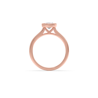 1 ct Bezel setting Oval Cut Solitaire Ring