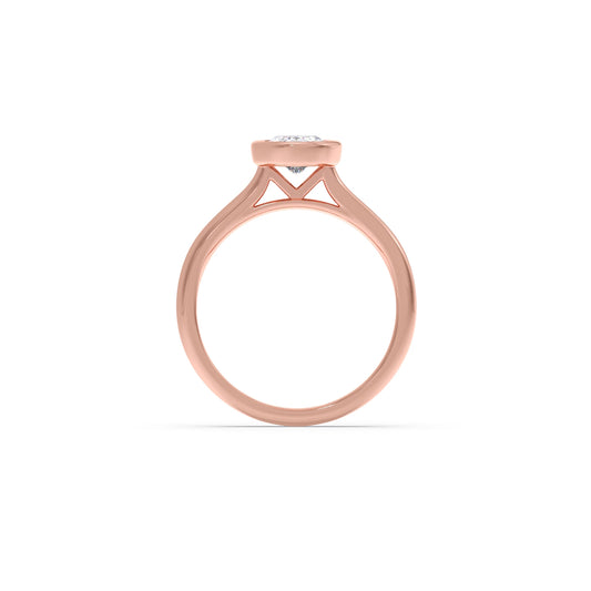 1 ct Bezel setting Oval Cut Solitaire Ring