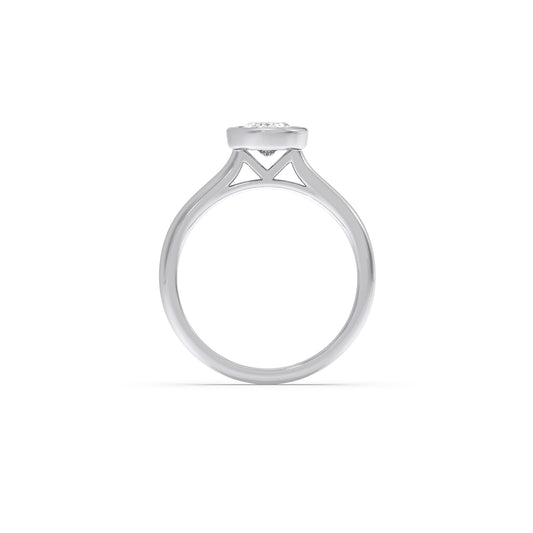 1 ct Bezel setting Oval Cut Solitaire Ring