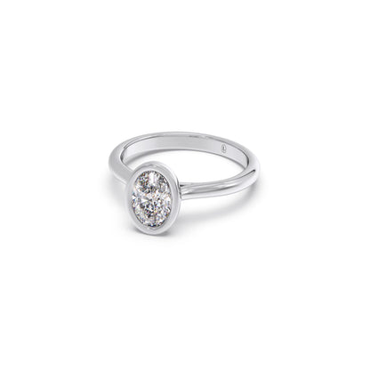 1 ct Bezel setting Oval Cut Solitaire Ring