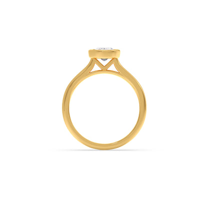 1 ct Bezel setting Oval Cut Solitaire Ring