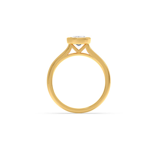 1 ct Bezel setting Oval Cut Solitaire Ring