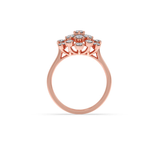 Round Diamond Cluster Ring