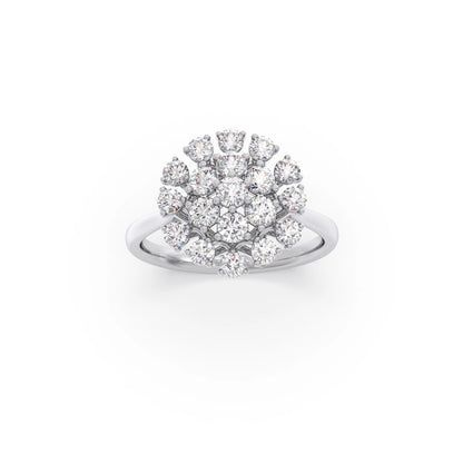 Round Diamond Cluster Ring