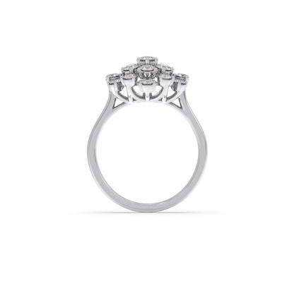 Round Diamond Cluster Ring