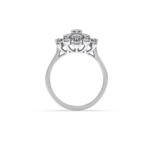Round Diamond Cluster Ring