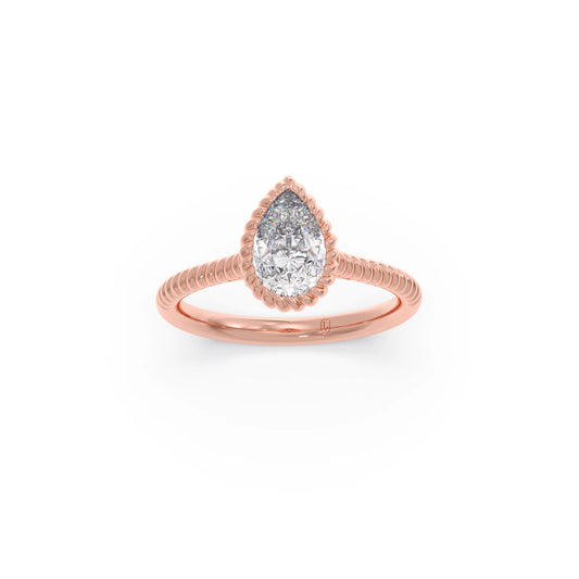 1 Ct Luminous Pear Solitaire Ring