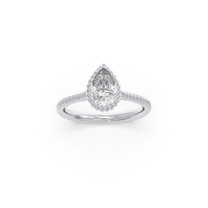 1 Ct Luminous Pear Solitaire Ring