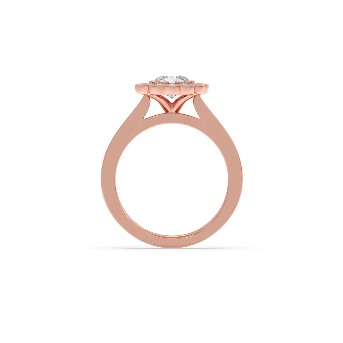 Round Solitaire with Accent Diamonds Ring
