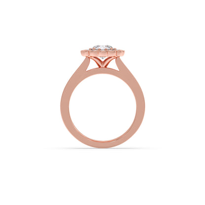 Round Solitaire with Accent Diamonds Ring