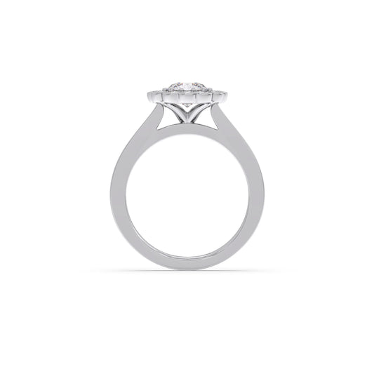 Round Solitaire with Accent Diamonds Ring