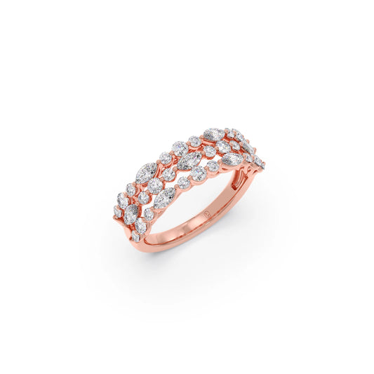 Marquise & Round Diamond Cluster Ring