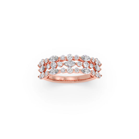 Marquise & Round Diamond Cluster Ring