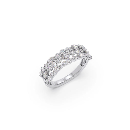 Marquise & Round Diamond Cluster Ring