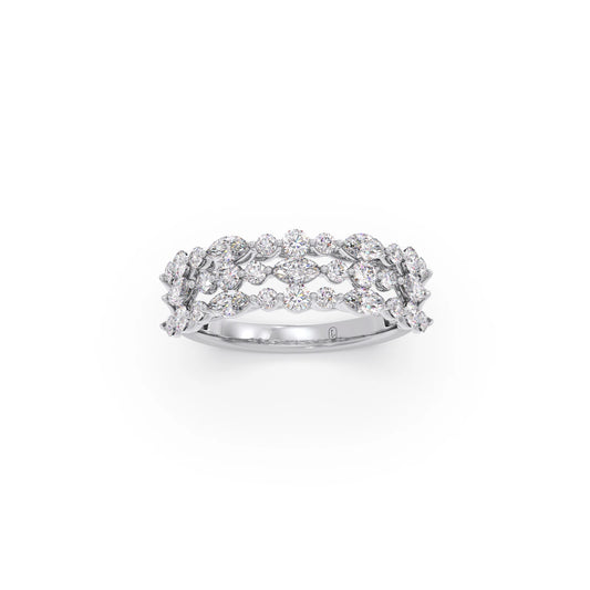 Marquise & Round Diamond Cluster Ring