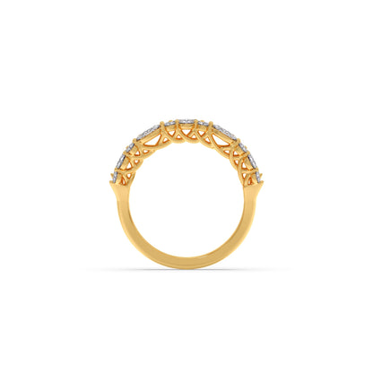 Marquise & Round Diamond Cluster Ring