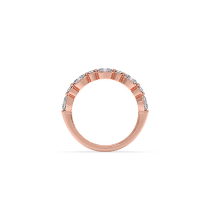 Round and Oval Diamond Half Eternity Band