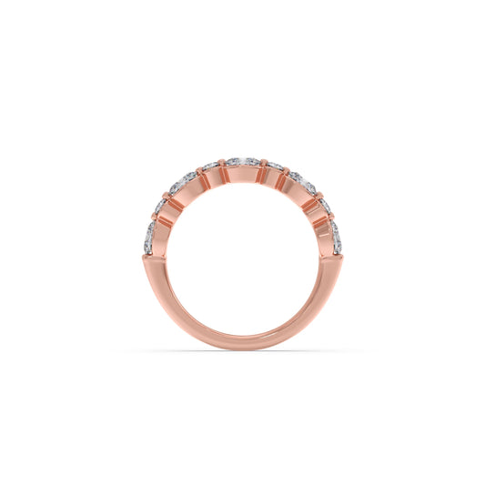 Round and Oval Diamond Half Eternity Band