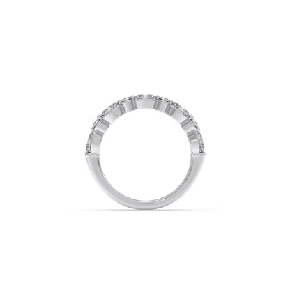Round and Oval Diamond Half Eternity Band