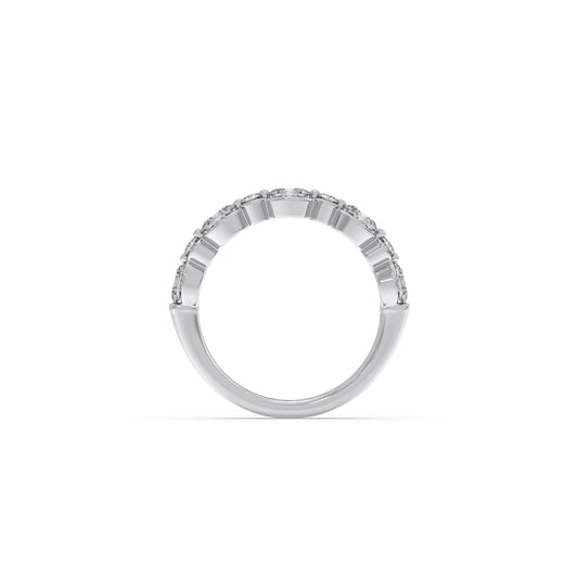 Round and Oval Diamond Half Eternity Band