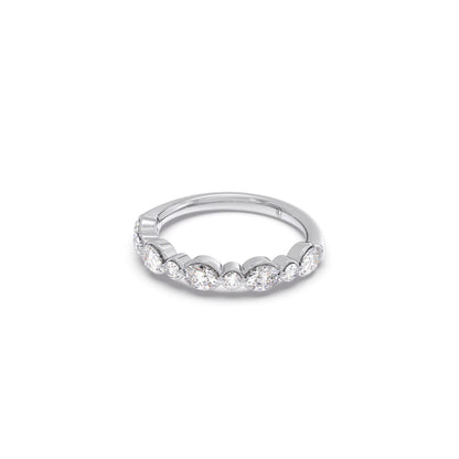 Round and Oval Diamond Half Eternity Band