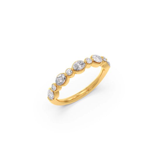 Round and Oval Diamond Half Eternity Band