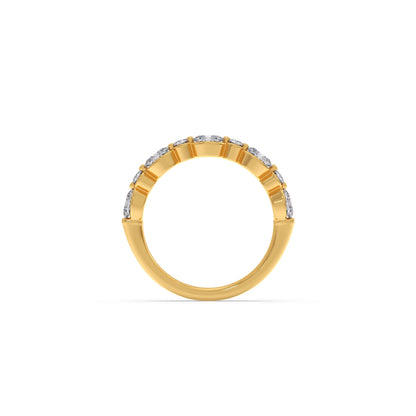 Round and Oval Diamond Half Eternity Band