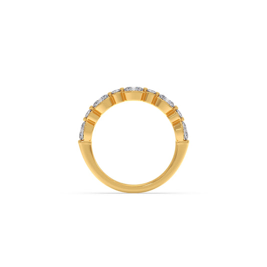 Round and Oval Diamond Half Eternity Band