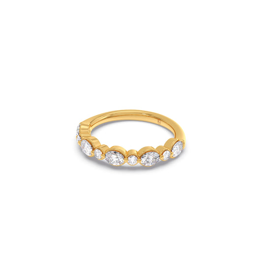 Round and Oval Diamond Half Eternity Band