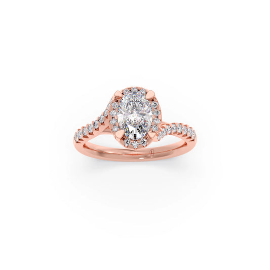 Oval Center Halo Diamond Engagement Ring