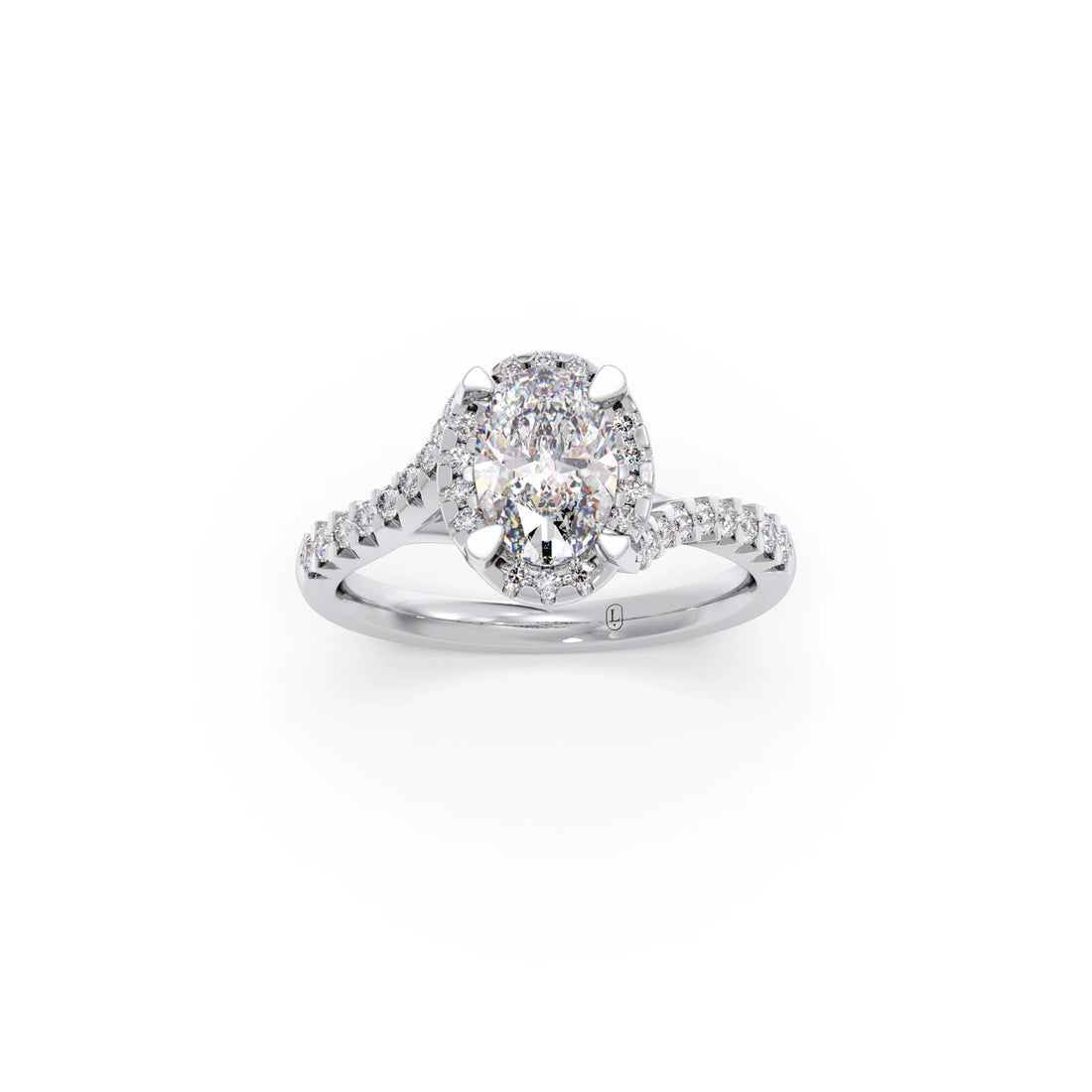 Oval Center Halo Diamond Engagement Ring