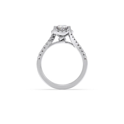Oval Center Halo Diamond Engagement Ring