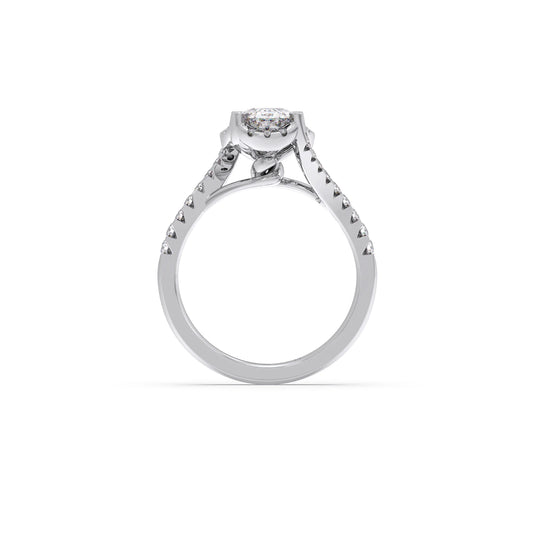 Oval Center Halo Diamond Engagement Ring