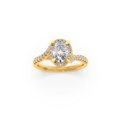 Oval Center Halo Diamond Engagement Ring