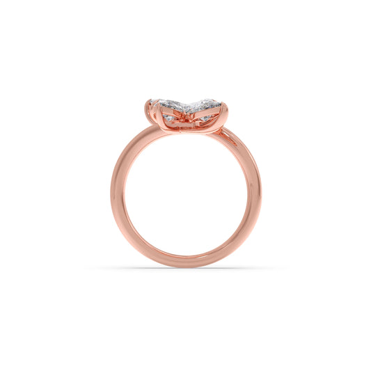 Floral Pear Diamond Ring