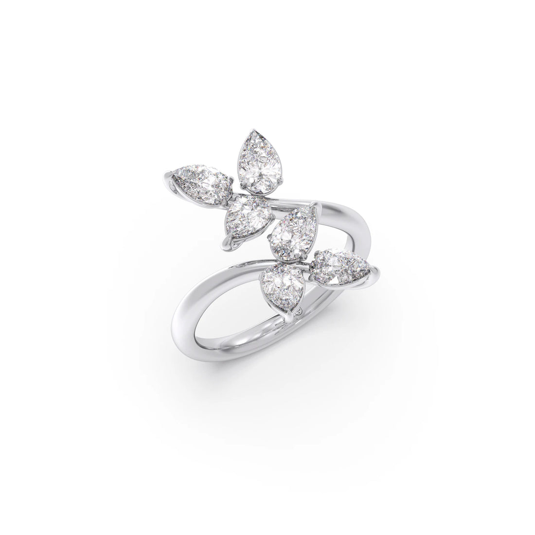 Floral Pear Diamond Ring