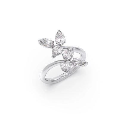Floral Pear Diamond Ring