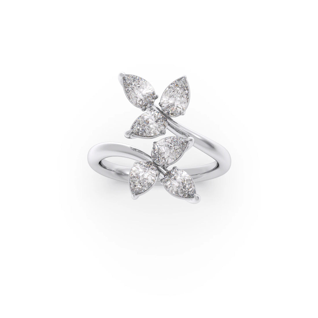 Floral Pear Diamond Ring