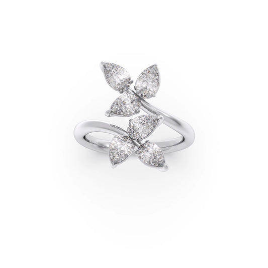 Floral Pear Diamond Ring