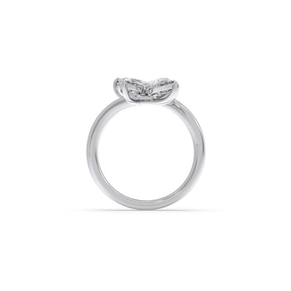 Floral Pear Diamond Ring