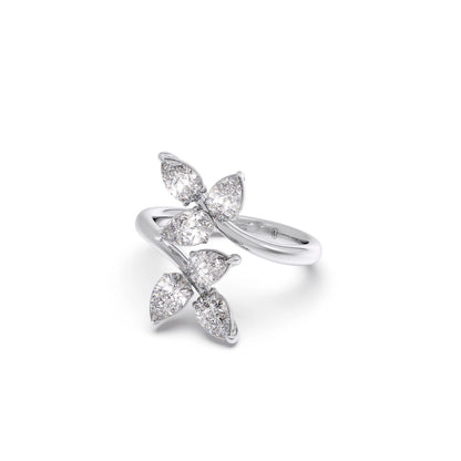 Floral Pear Diamond Ring
