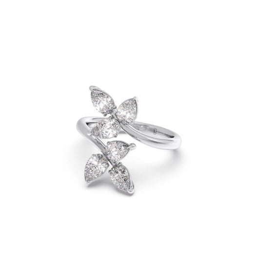 Floral Pear Diamond Ring