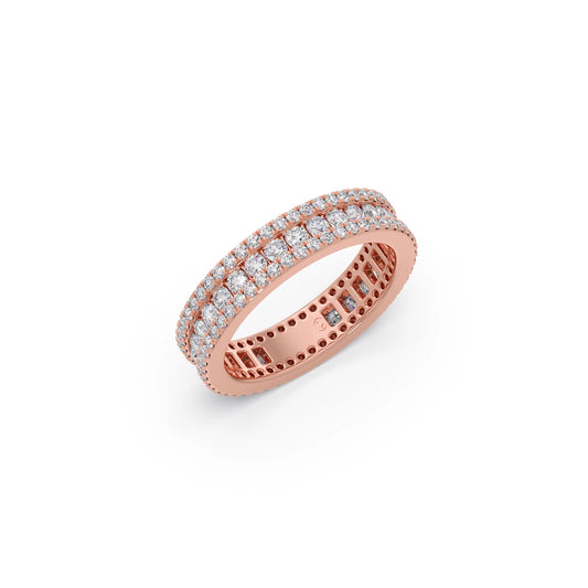 Round Microplate Prong Diamond Eternity Band 1.35CT