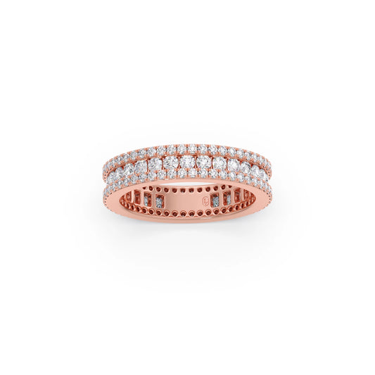 Round Microplate Prong Diamond Eternity Band 1.35CT