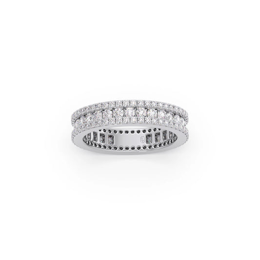 Round Microplate Prong Diamond Eternity Band 1.35CT
