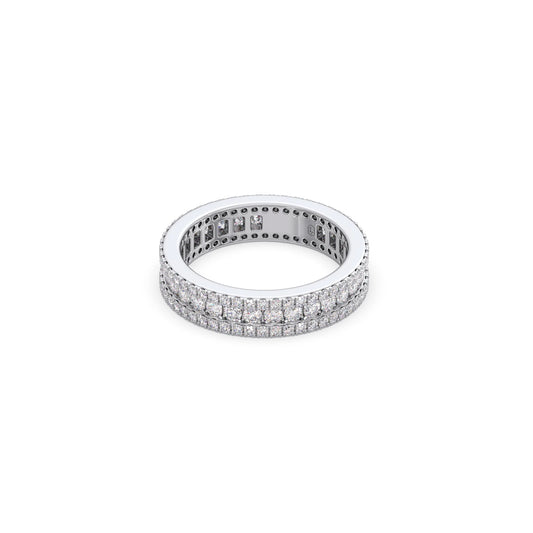 Round Microplate Prong Diamond Eternity Band 1.35CT