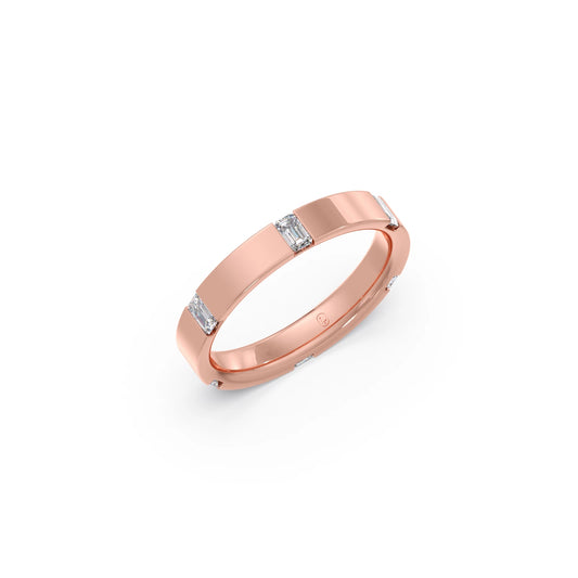 Emerald Cut 0.6CT Diamond Eternity Band