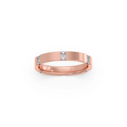 Emerald Cut 0.6CT Diamond Eternity Band