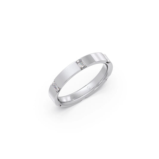 Emerald Cut 0.6CT Diamond Eternity Band