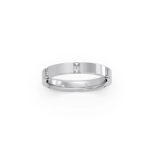 Emerald Cut 0.6CT Diamond Eternity Band